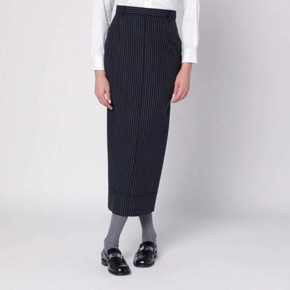 THOM BROWNE Pinstripe Pencil Skirt Women BLUE Skirts